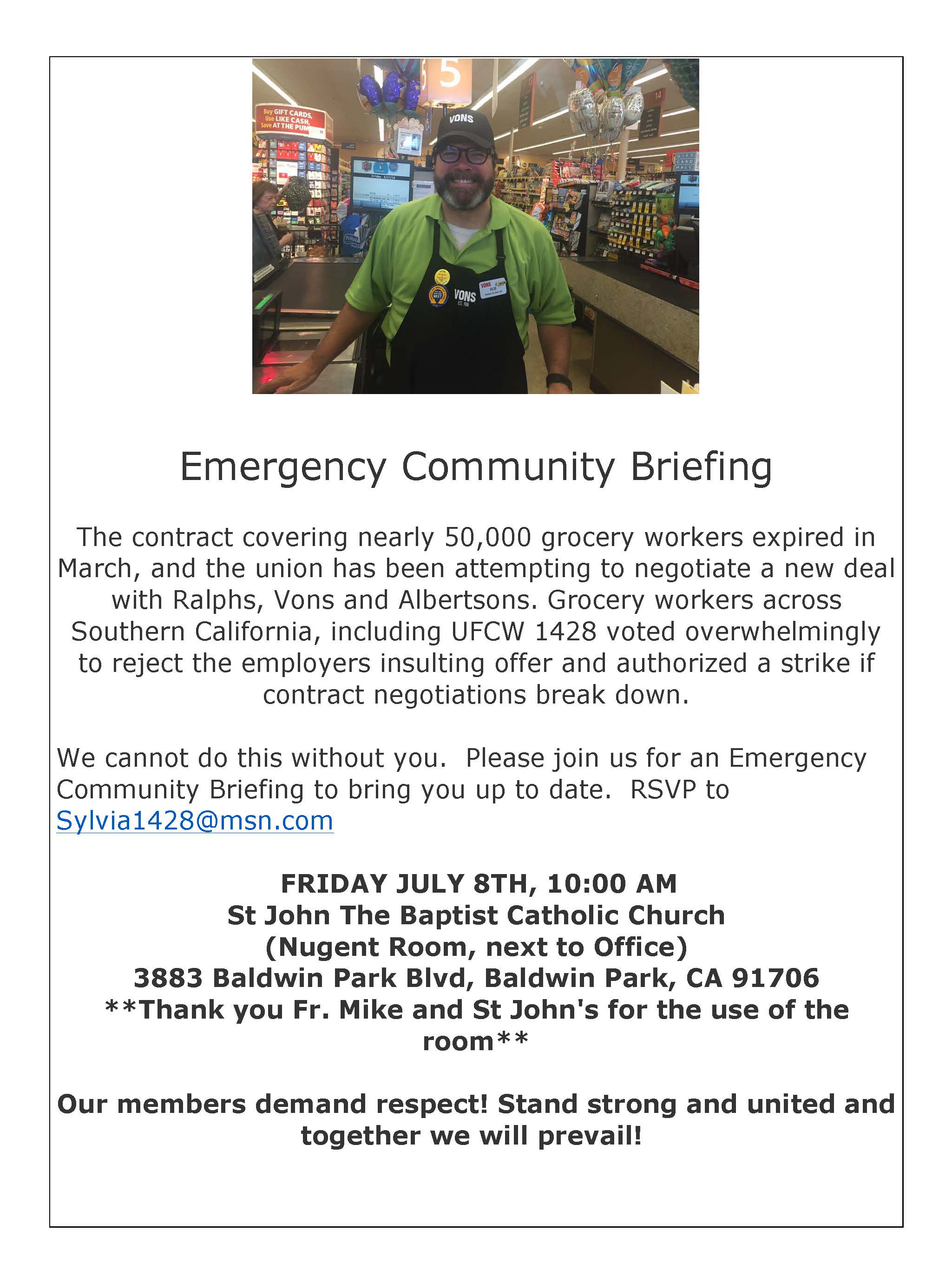 Emergency Community Briefing